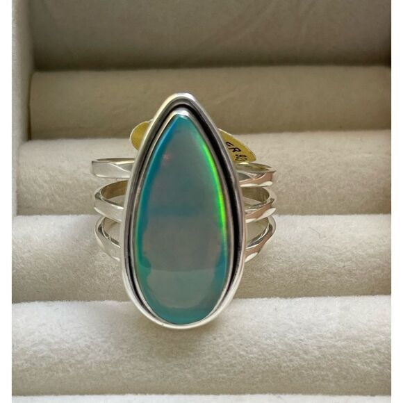 Aura Opal in Solid Sterling Silver - Picture 1 of 4